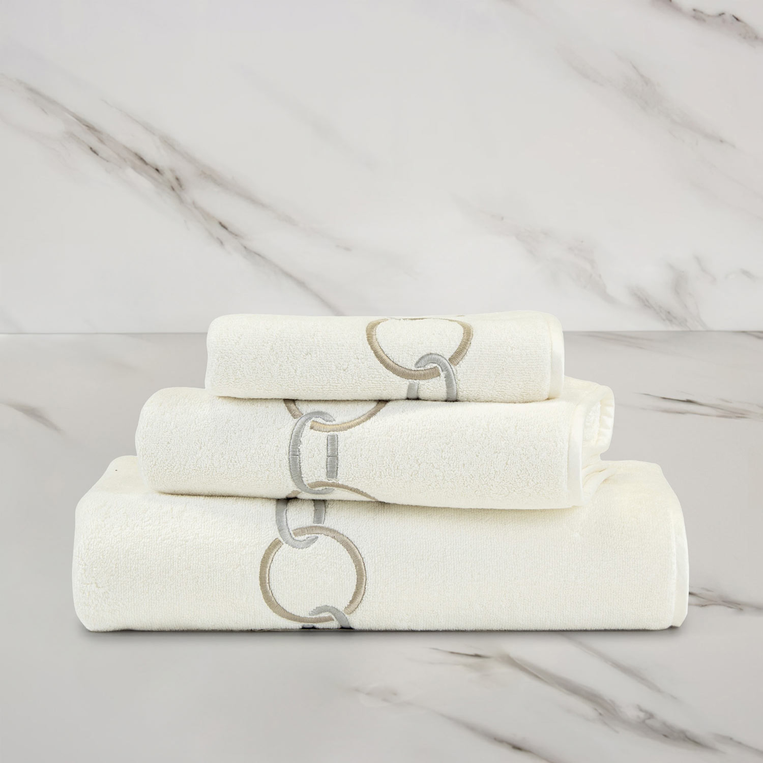 Links Embroidered Bath Towel Frette
